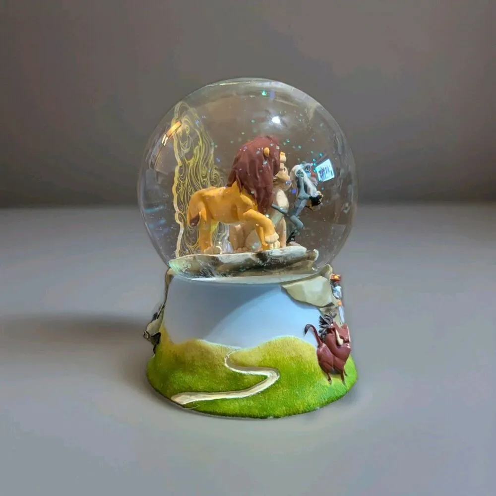 Vintage 1994 Disney Lion King Pride Rock Musical Snow Globe Circle of Life